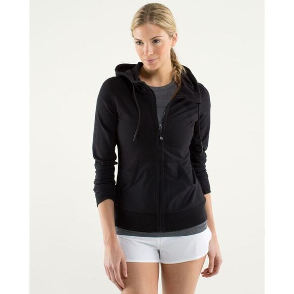 Lululemon Tops - Lululemon Women’s Voyage‎ Hoodie - Black - Full Zip - Thumb Holes - 6